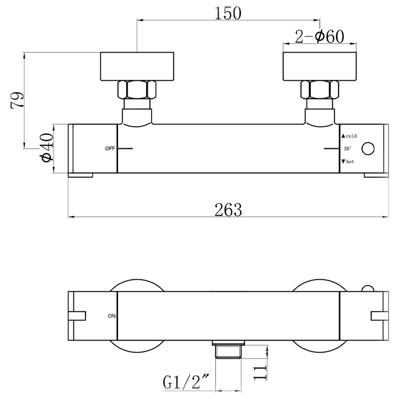 Black Collection Exposed Shower Valve Lime Kitchen & Bathroom